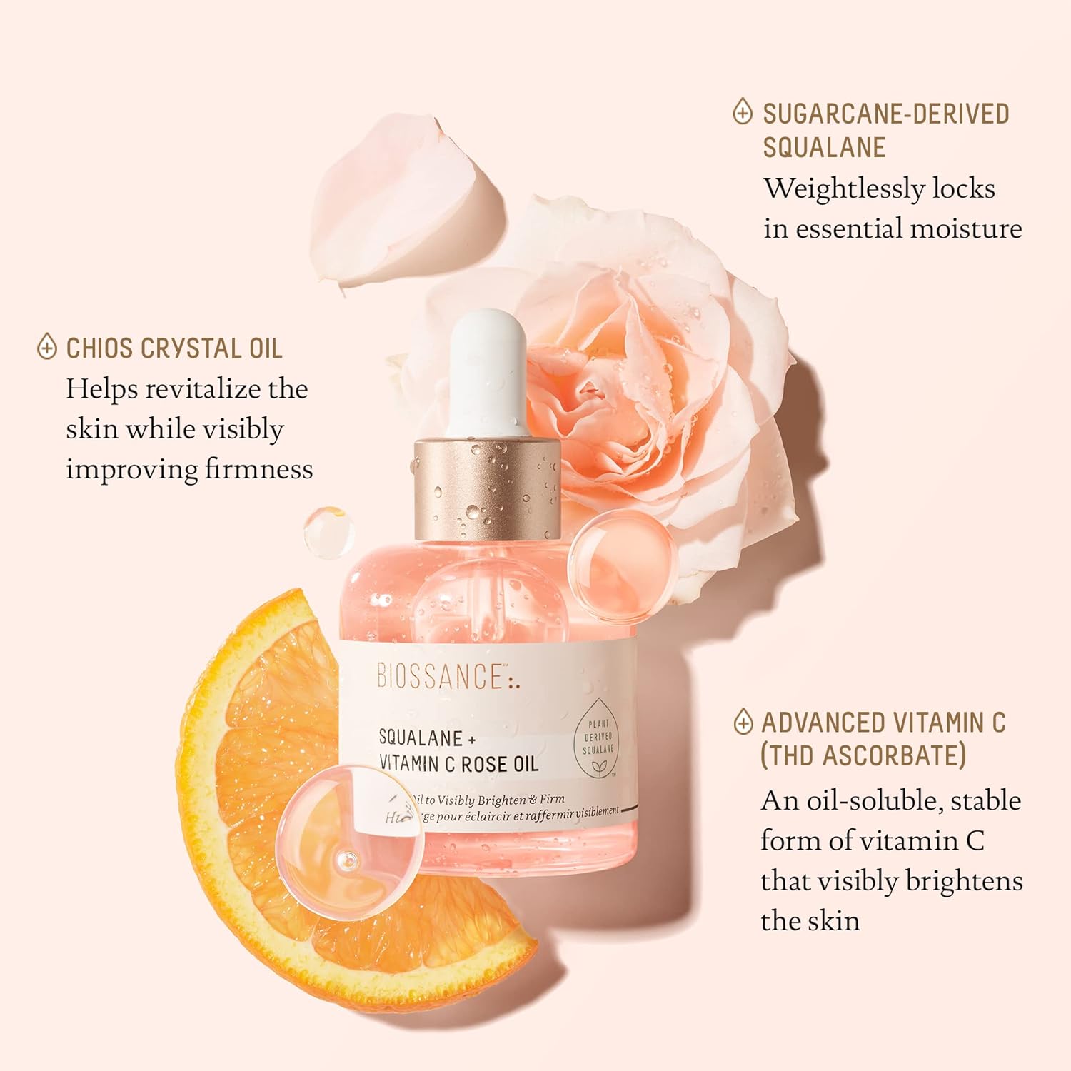 Biossance Squalane + Vitamin C Rose 30 ml New unboxed
