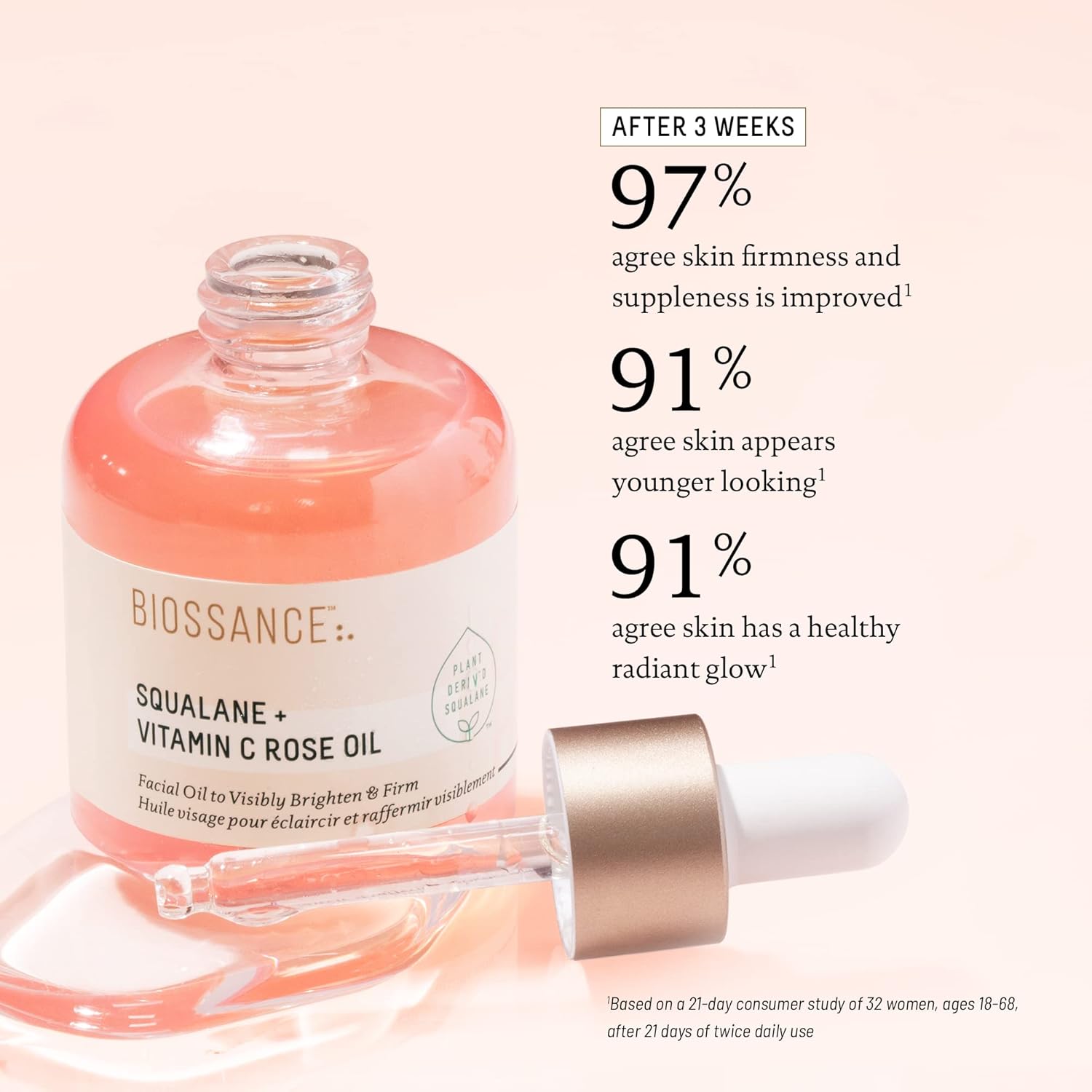 Biossance Squalane + Vitamin C Rose 30 ml New unboxed