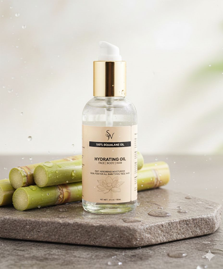 100% Pure Squalane Oil from Sugarcane - Plant-Based, Vegan, Non-Comedogenic, Lightweight Hydrating Oil for Face, Body & Hair- Clean Beauty & Cruelty-Free Moisturizer for All Skin Types