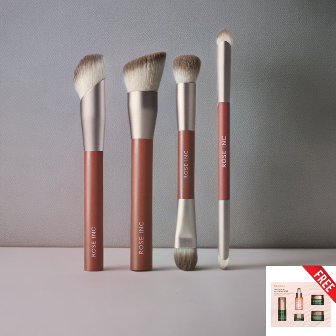 Rose Inc 4in1 Brush Set with FREE Biossance Overachievers Set