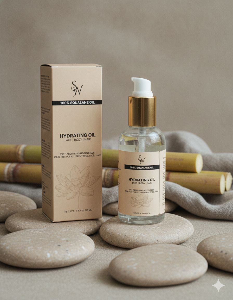 100% Pure Squalane Oil from Sugarcane - Plant-Based, Vegan, Non-Comedogenic, Lightweight Hydrating Oil for Face, Body &amp; Hair- Clean Beauty &amp; Cruelty-Free Moisturizer for All Skin Types