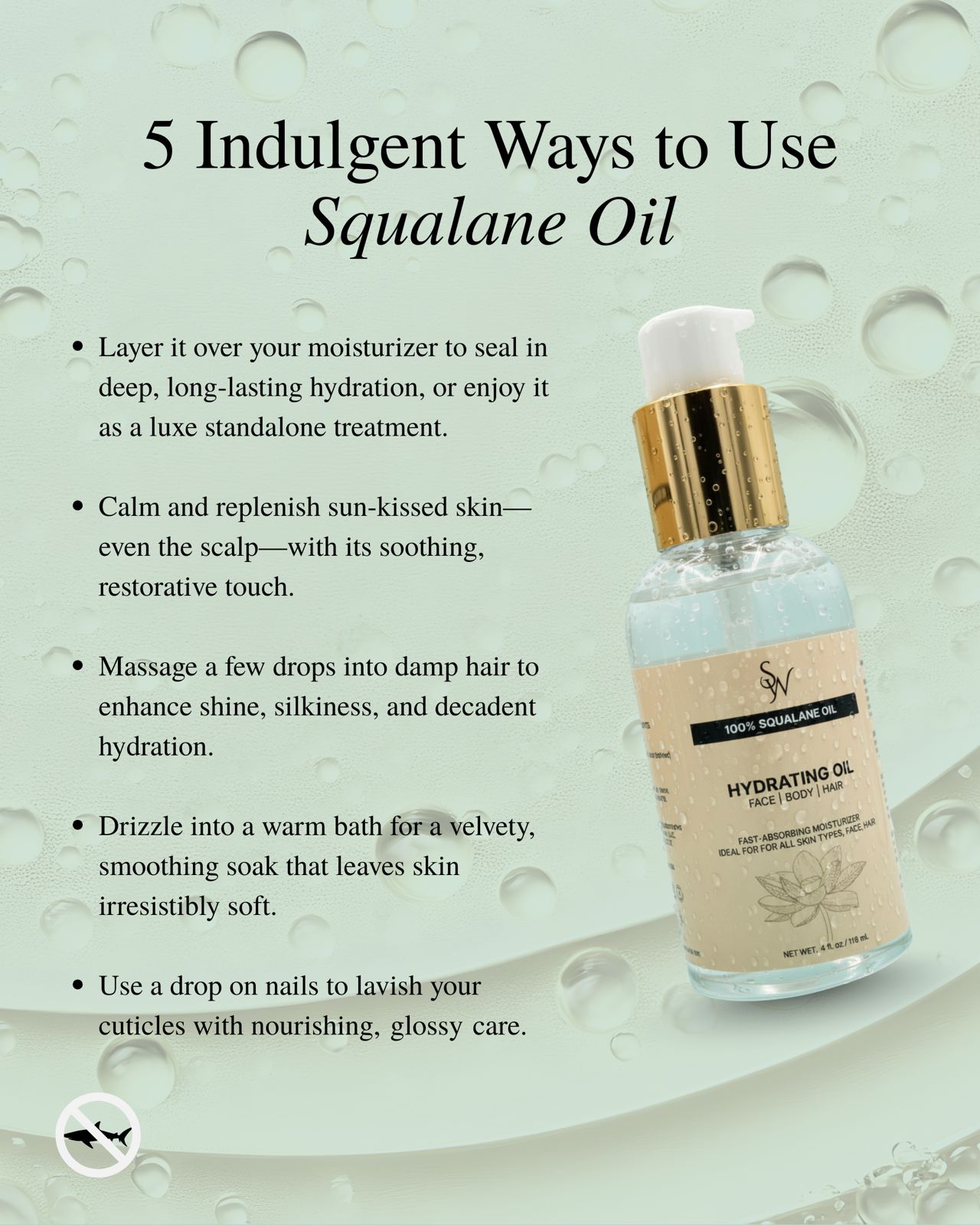 100% Pure Squalane Oil from Sugarcane - Plant-Based, Vegan, Non-Comedogenic, Lightweight Hydrating Oil for Face, Body &amp; Hair- Clean Beauty &amp; Cruelty-Free Moisturizer for All Skin Types